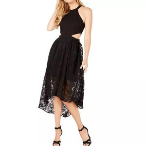 Avec Les Filles Cut-Out Lace High-Low Hem Dress Size 2